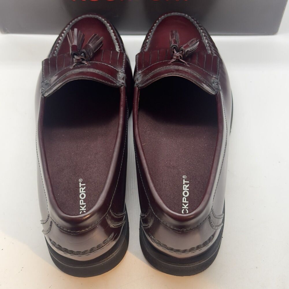 Rockport Appleton Kiltie Tassel Loafers Men’s 11 W Cordovan Leather Shoes NEW - Picture 7 of 12